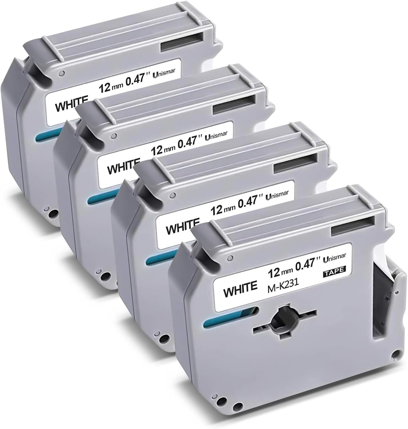 6-Pack M-K231 MK231 M231 Compatible with Brother Label Maker Tape M-K231 MK231s 12mm 0.47 Ptouch M Tape 1/2' for PTM95 PT-M95 PT-65 PT-85 PT-90 PT-70 PT-80 (Black on White)