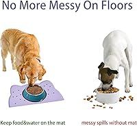 Vista 3 de Tapete de silicona para comida para gatos, tapete de alimentación de mascotas para el suelo, antideslizante, impermeable, bandeja para agua