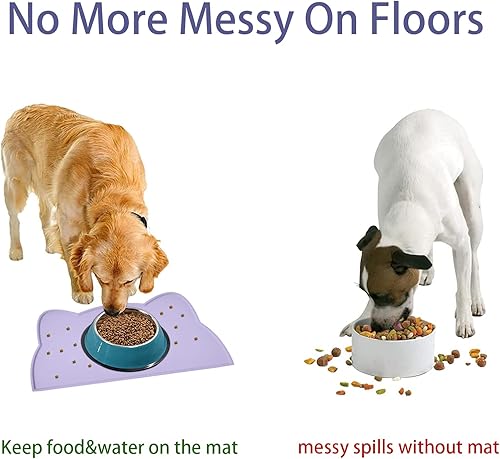 Miniatura 3 de Tapete de silicona para comida para gatos, tapete de alimentación de mascotas para el suelo, antideslizante, impermeable, bandeja para agua para