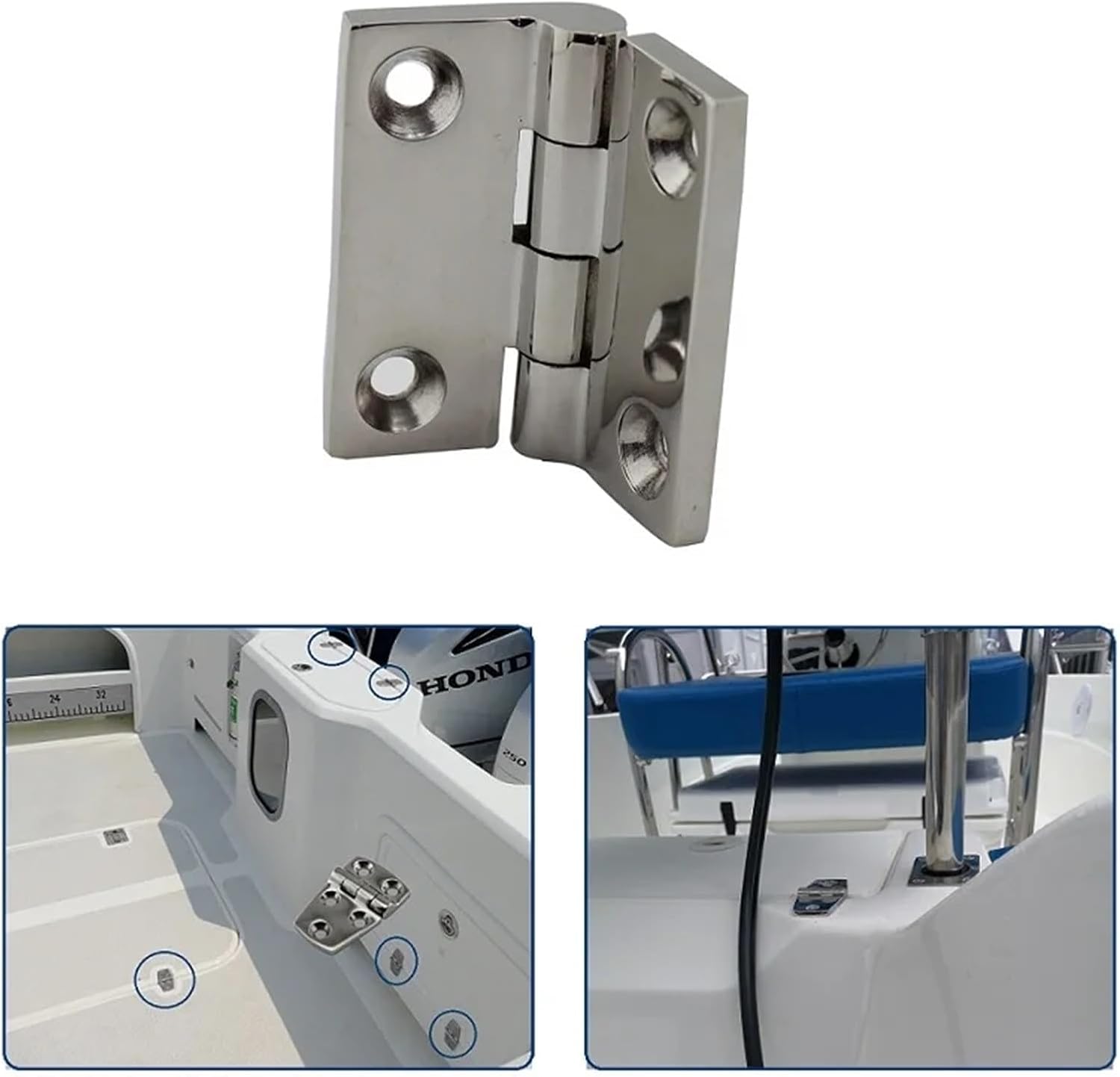 Stainless Steel Boat Hinges 4PCS Hinge with 4 Holes 316 Stainless Steel Butt 38mm 50mm Mirror Polish Heavy Duty Marine Boat Hardware Hinges(50X50mm)