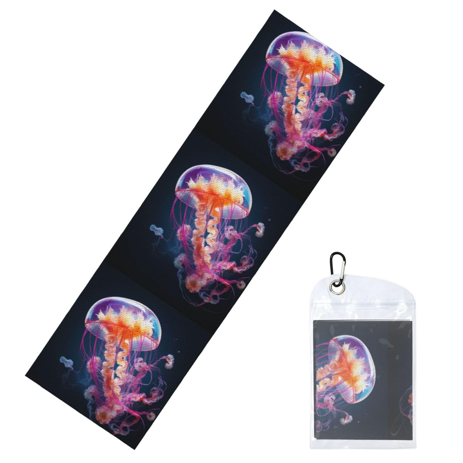 HGIUYDRD Medusa Print Cooling Sports Towel with PVC Carry Bag for Gym, Beach, Golf and World Cup Events