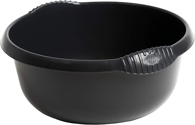 Wham High Grade Plastic Washing Up Bow Round Midnight Black Color Kitchen Basin Sink Tidy 28cm,32cm,36cm (28cm Round Bowl)