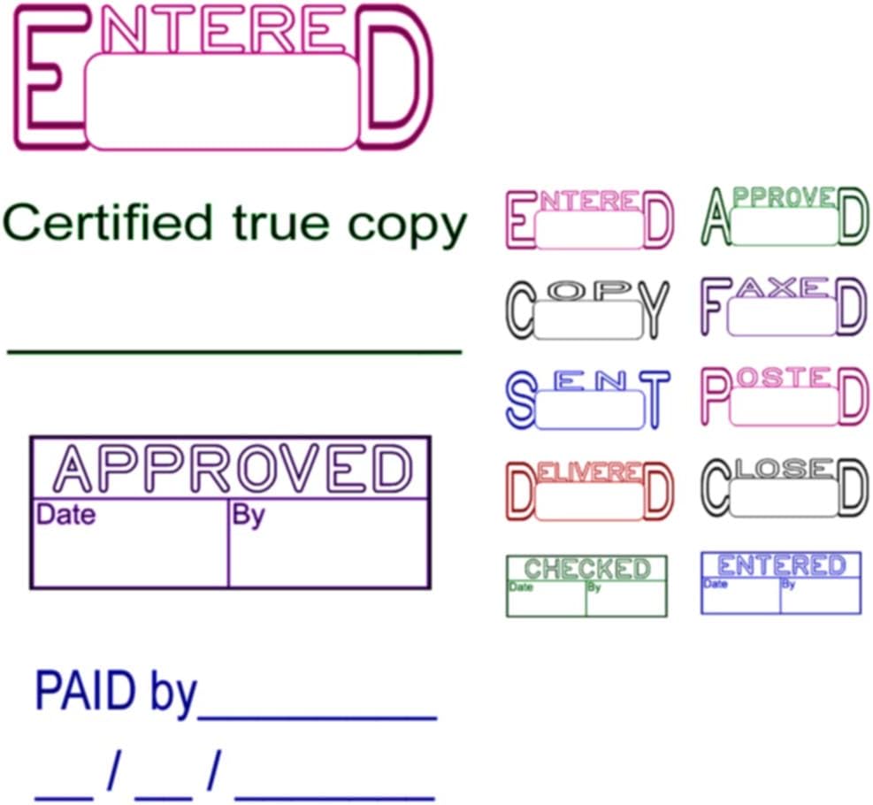 Set of 3 Account Office Stamp You Pick Image Color Self Inking Business Rubber pre Ink Stamp 1.5"