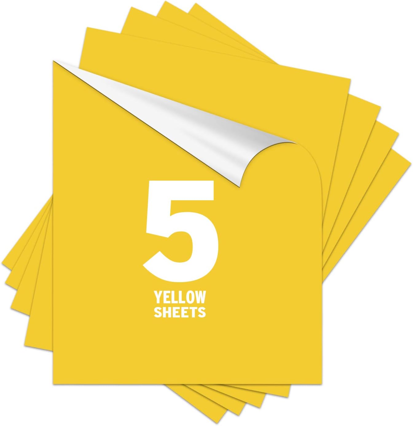 Yellow Heat Transfer Vinyl 12x10" 5 Sheets-Iron On Vinyl HTV on t-Shirt Bundle Assorted Pack Iron on HTV Vinyl for Silhouette Cameo, Cricut or Heat Press