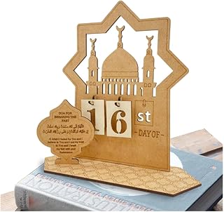 Ramadan Countdown Calendar Wooden,30 Days Wooden Advent Calender Easy to Assemble,Elegant Advent Calendar 2023 New Ramadan Gift for Kids