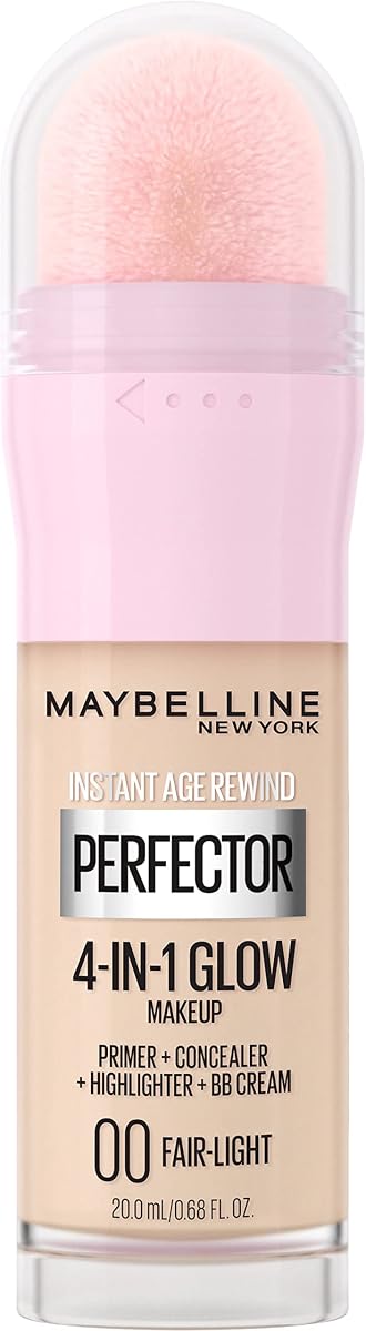 New York Instant Age Rewind Instant Perfector 4-In-1 Glow Makeup - Primer, Concealer, Highlighter and BB Cream in 1, Fair/Light, 0.68 fl oz