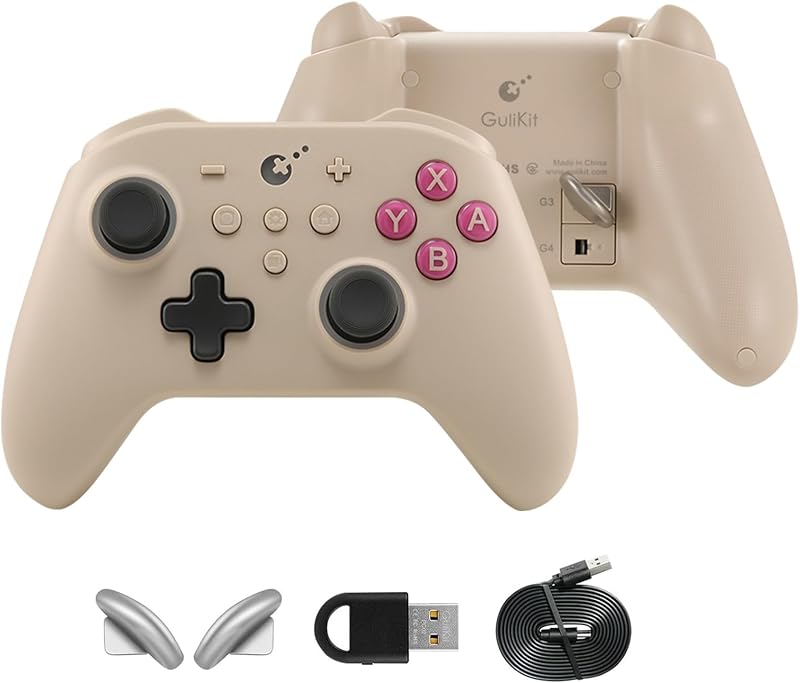 GuliKit KK3 Pro Vezeték Nélküli Kontroller Switch OLED-hez, PC-hez - Hall Joystick, 1000Hz Válaszidő, Mágneses Vibráció, Hyperlink Adapter,