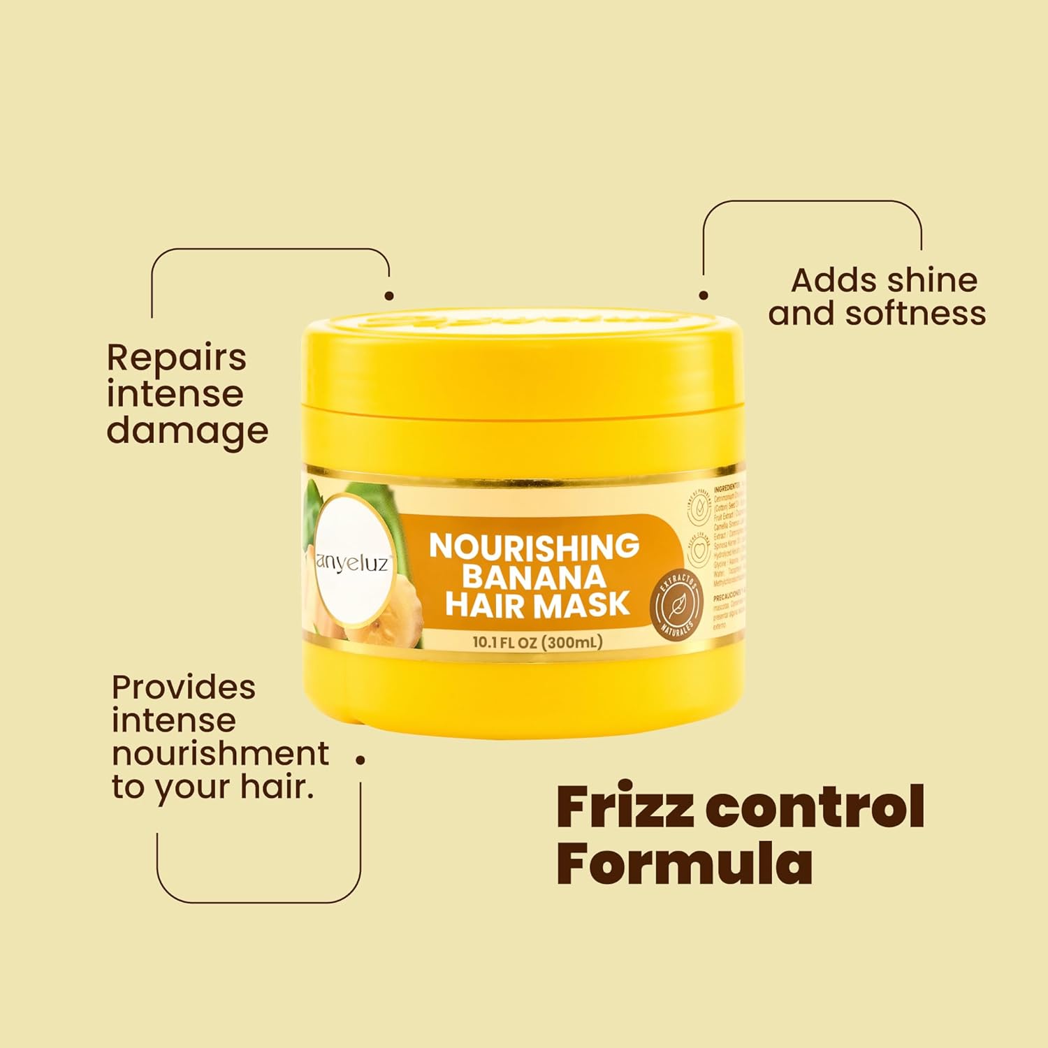 ANYELUZ Intensive Banana Hair Mask - Deep Repair and Hydration for Damaged and Dry Hair