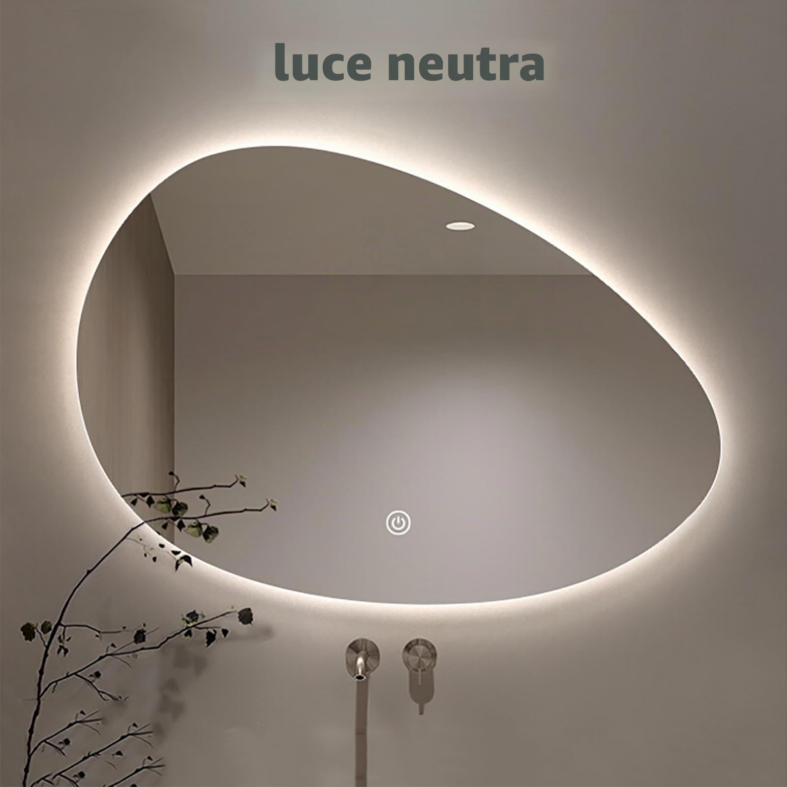JSLJDM Ovale Specchio Bagno Retroilluminato, Specchio Bagno con Luce, Temperatura Colore Regolabile 3000K-6500K, Specchio Bagno LED in Vetro Temperato HD
