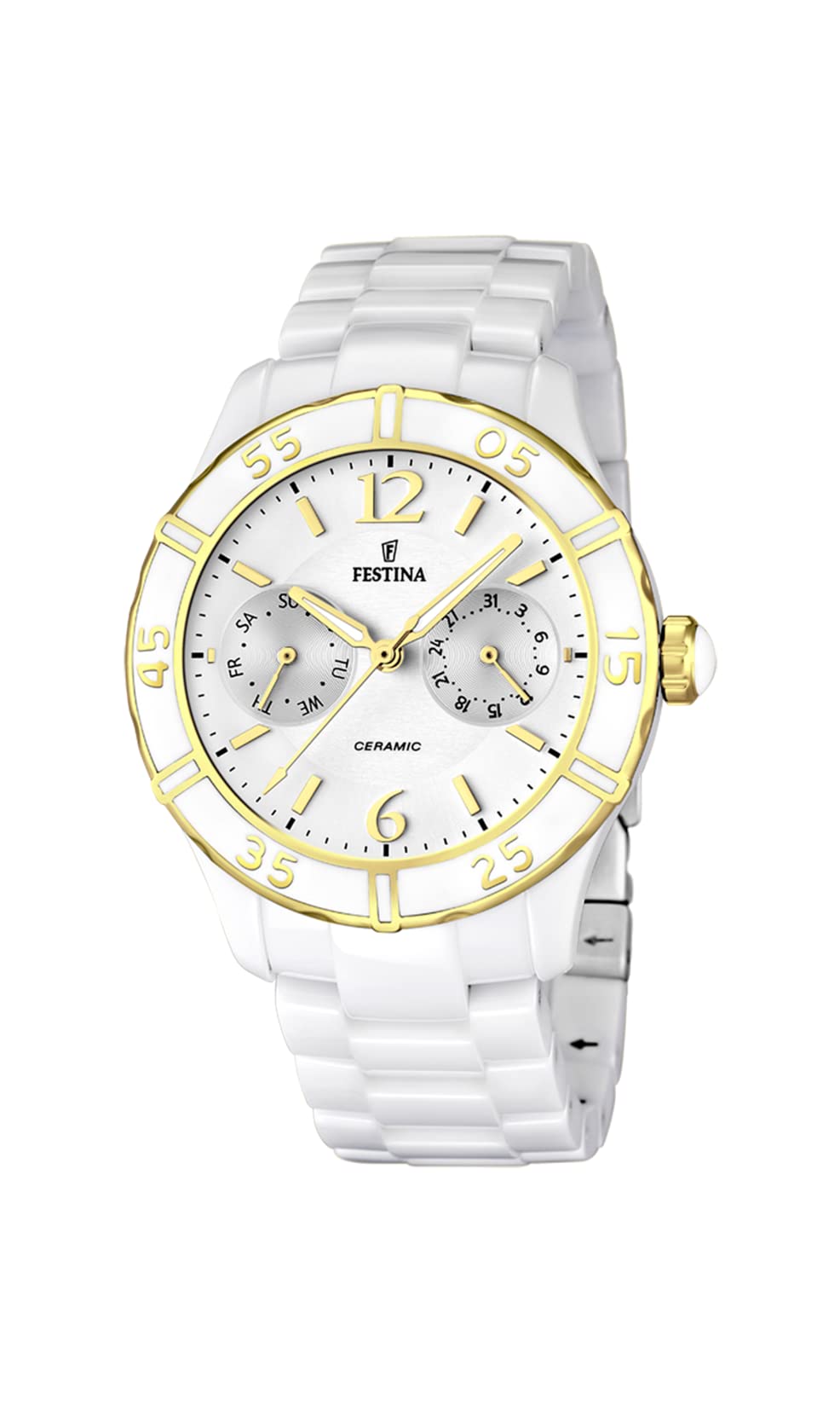 Festina Reloj Mujer F16634 Outlet Caja de Cerámica Multicolor Correa de Cerámica