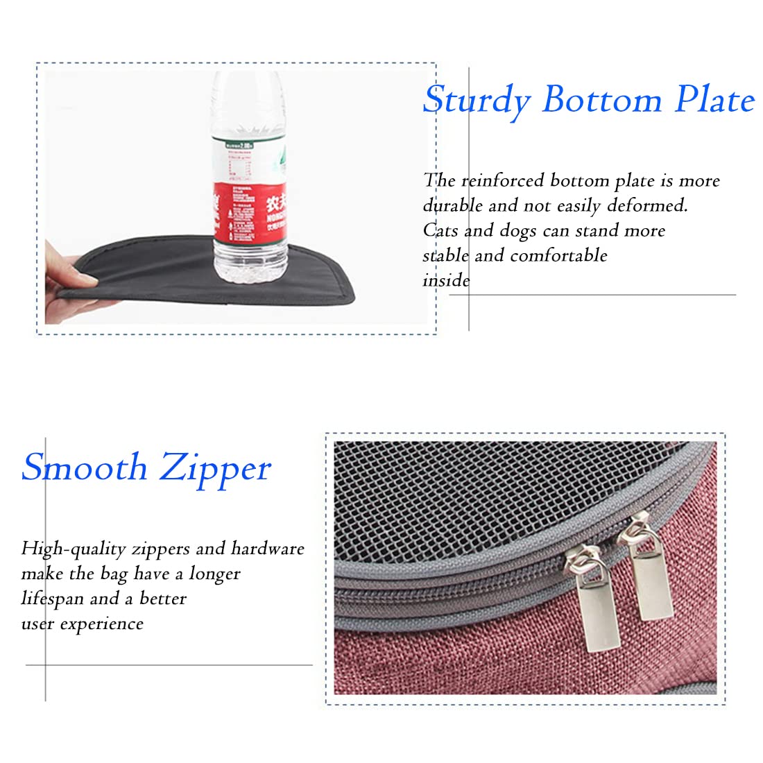 Zaino Trasportino Per Cani E Gatti - Borsa Traspirante Autunno/inverno Per Animali Fino A 3.5kg - Foto 3