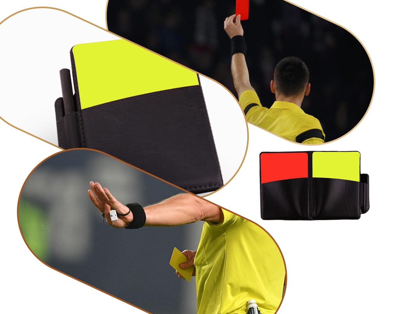 Juego de Tarjetas de Árbitro de Fútbol Rojas y Amarillas PVC con Accesorios