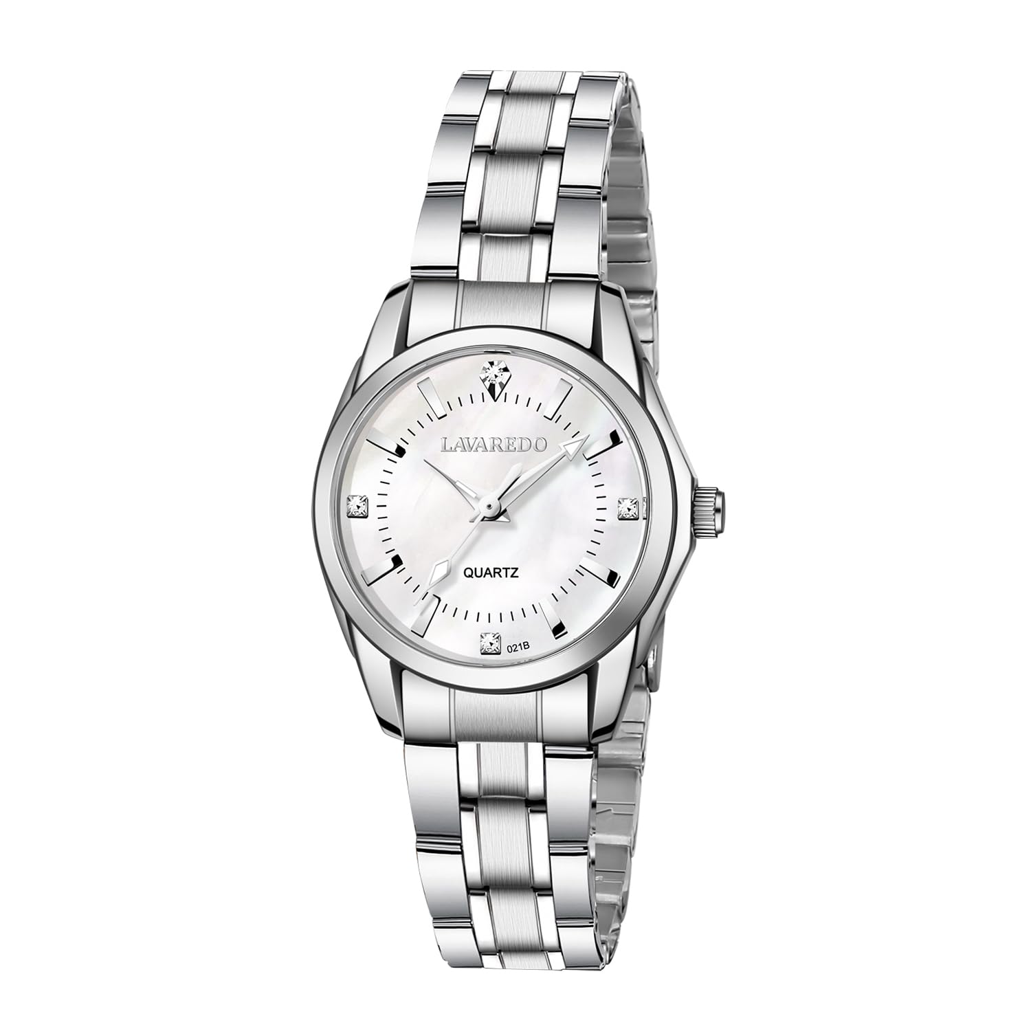 L LAVAREDO Watches for Women, Stainless Steel Quartz Watch Waterproof Luminous, Luxury Dial Ladies Watch with Premium Crystal Accented