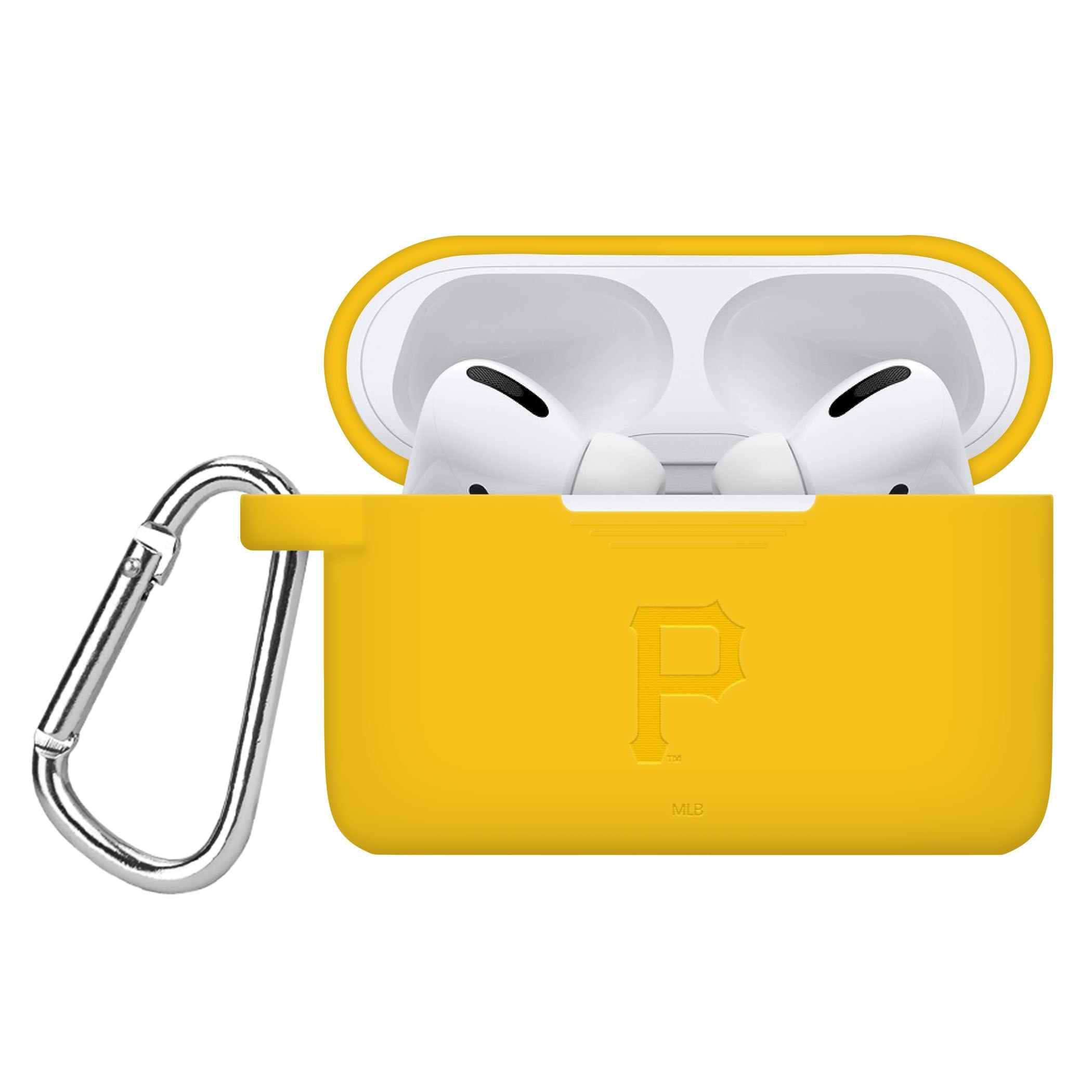 Game Time Pittsburgh Pirates Engraved Silicone Case Cover Compatible with Apple AirPods Pro (Yellow)