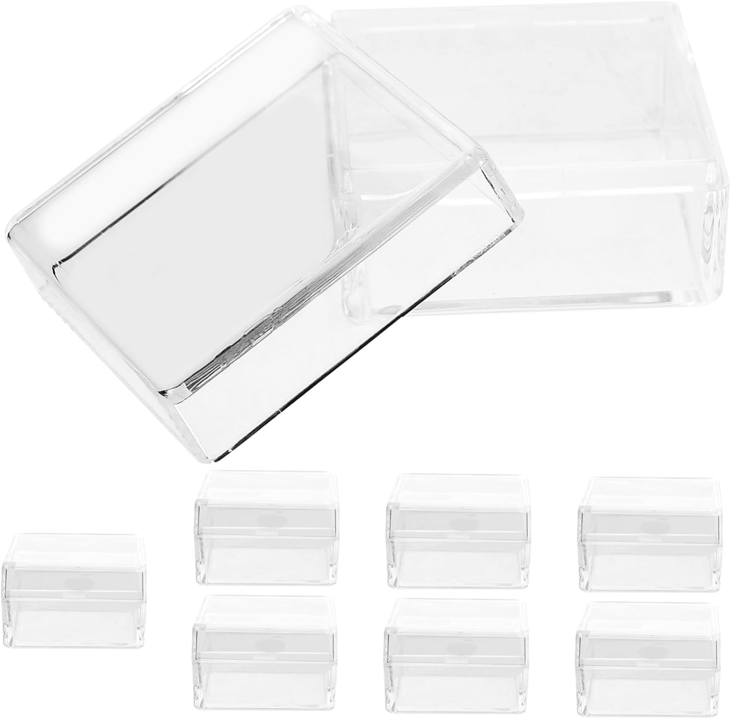 NOLITOY 40pcs Transparent Specimen Display Case Holder Storage Boxes for Craft Beads Jewelry Organizing Miniature Items Square Mini Collection Boxes