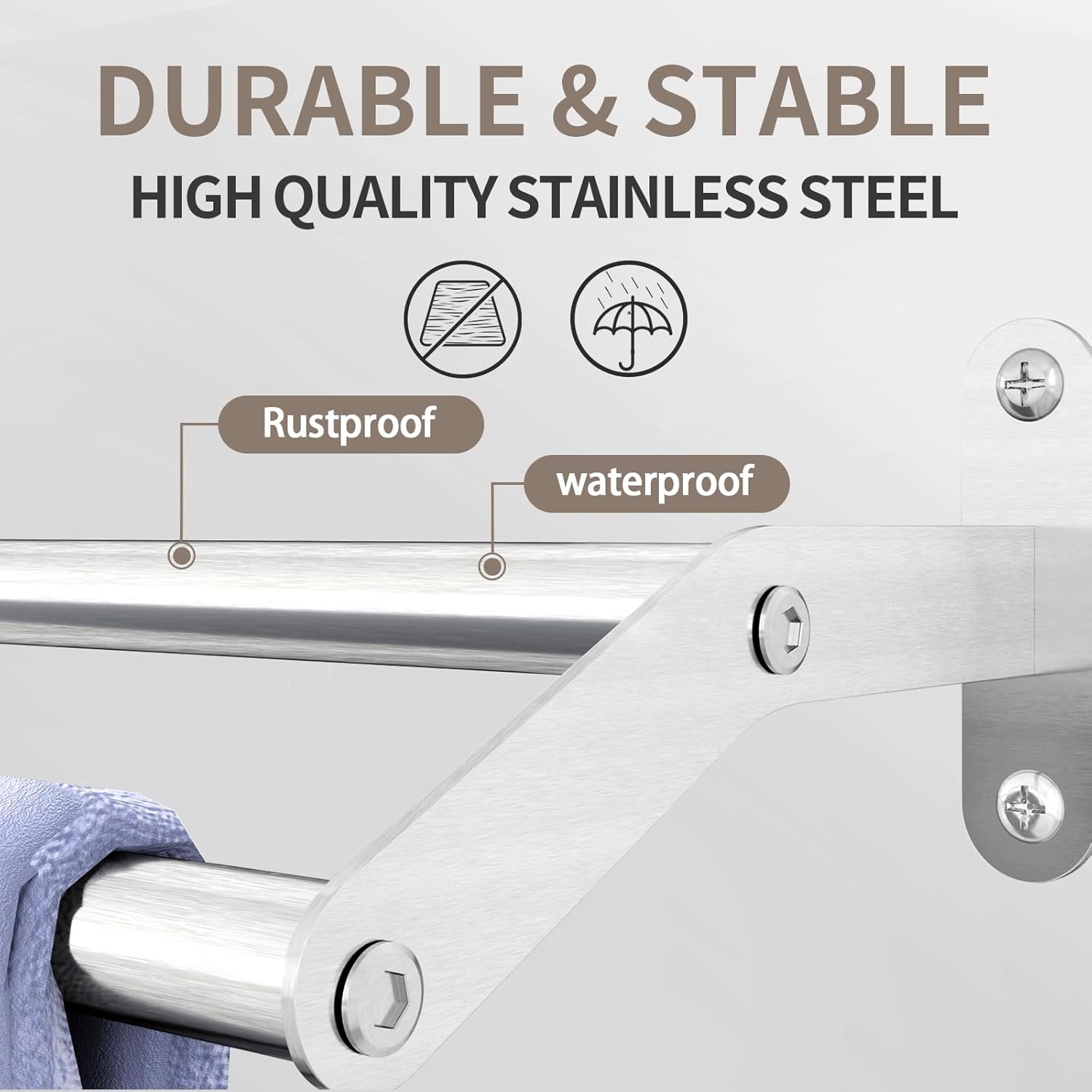 Double Towel Bar for Bathroom Wall 30 Inch, Double Towel Racks for Bathroom Wall Mounted, Stainless Steel Bathroom Towel Holder Towel Hanger (Double Bar-Brushed Nickel, 30 in)