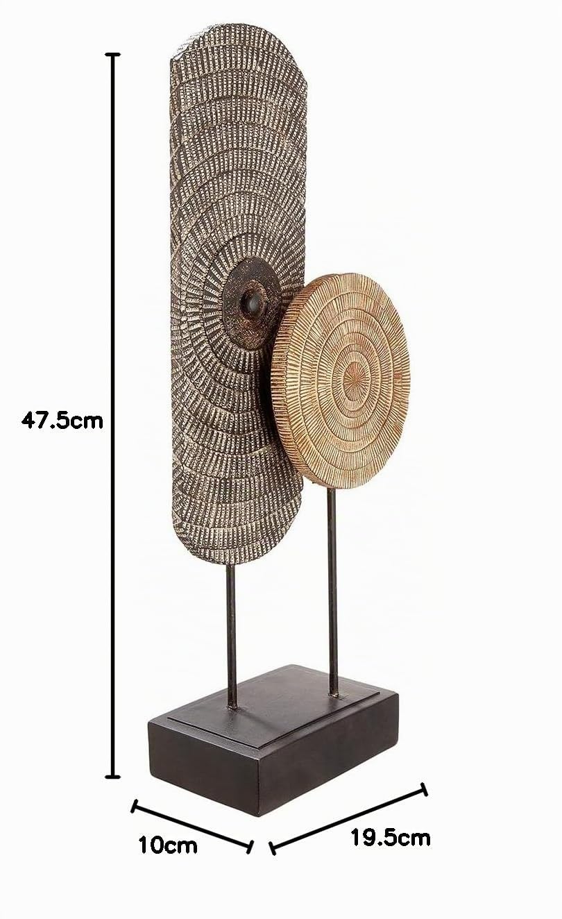 GILDE Poly Skulptur Carve auf Sockel - Dekorative Figuren - Deko Statue Wohnzimmer - Büro Dekoration Braun - Höhe 47,5 cm, Naturfarben