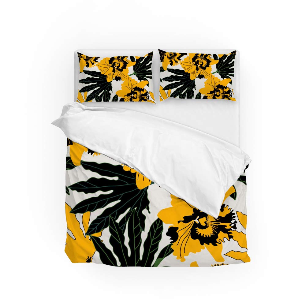 Parure de lit King Size motif orchidée pour transformer votre chambre en suite parentale