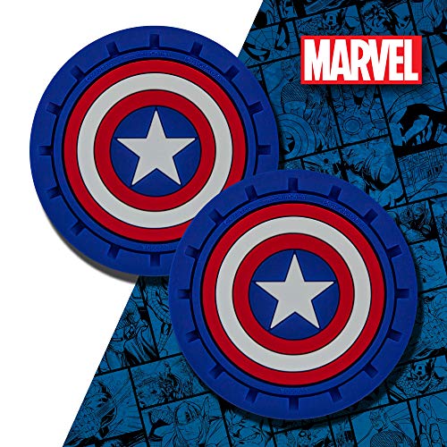 Plasticolor 000653R01 Marvel Captain America Auto Car Truck Suv Cup Holder Coaster 2-Pack , Blue #TOP4