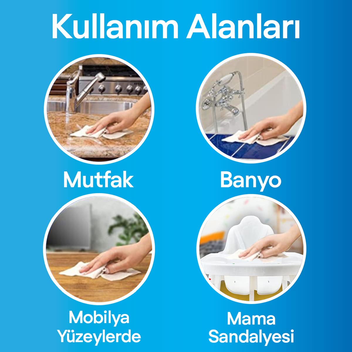 Lysol Pratik Yüzey Temizleyici Antibakteriyel Islak Mendil Turunç Bahçesi (1 x 72 adet)