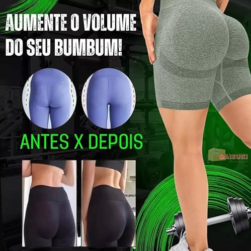Short Feminino Empina Bumbum Cintura Alta Respirável (Rosa) - YODHE