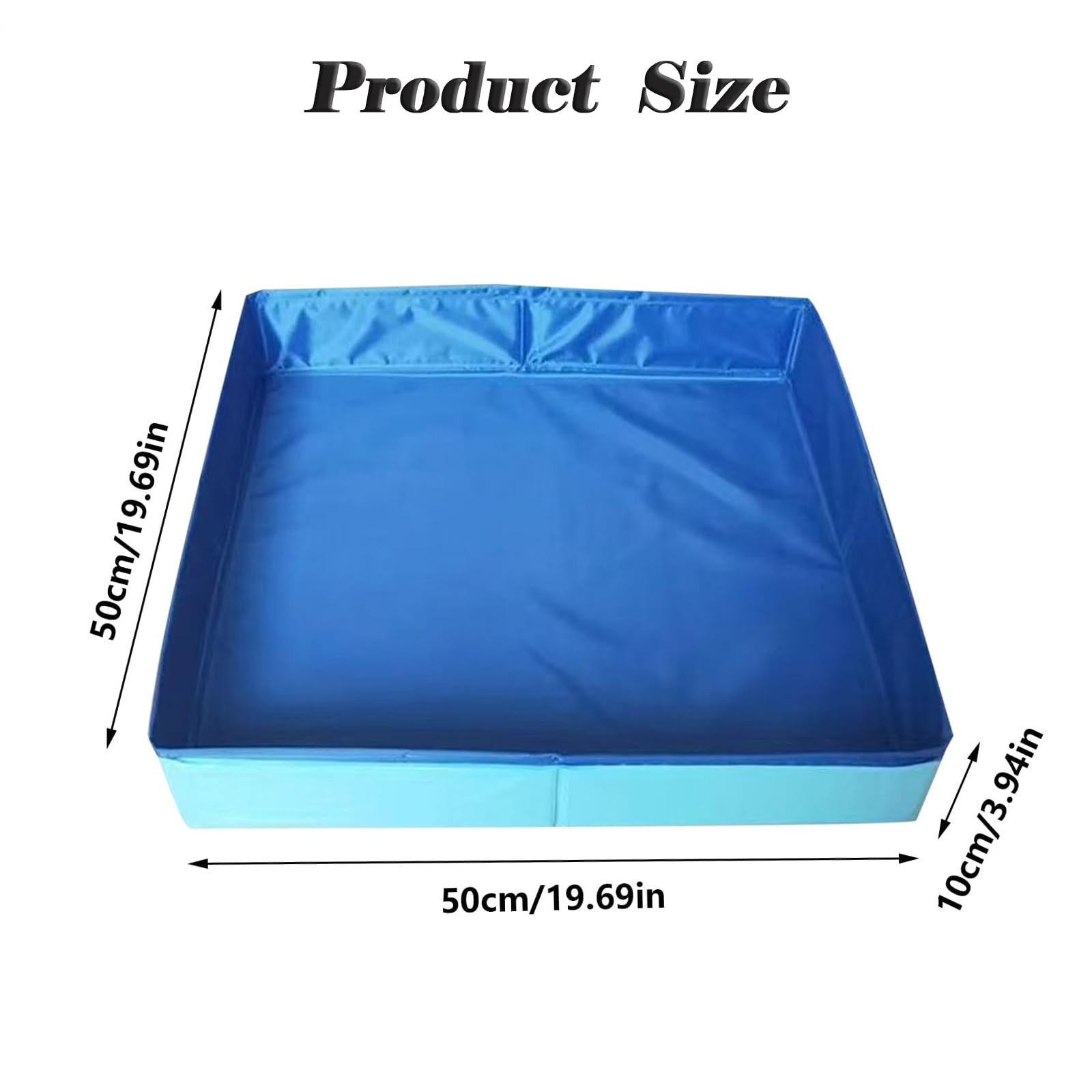 Hundepool, Planschbecken Faltbare für Hunde & Katzen, 50x50x10 cm Eckig Katzenpool, Hundebadewanne, Planschbecken ohne Aufblasen für Haustiere, Klappbar Schwimmbecken für Kleine Hunde & Katzen (A)