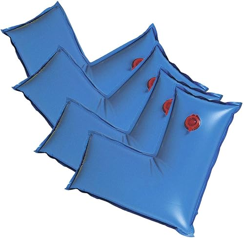 Pool Mate 1-380204 Bolsas de agua para cubierta de piscina, paquete de 4, 2 pies x 2 pies de esquina, azul