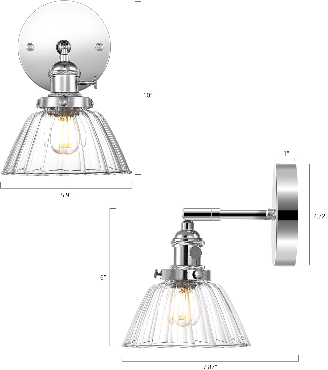 Buy WINGBO Wall Sconces 1 Pack, Modern Bedside Wall Mount Lamps with