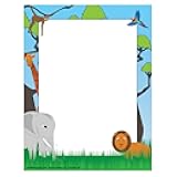 Hayes Explorer Border Paper, Jungle Safari-Themed Stationery for Kids, Classrooms, Flyers, Awards, Invitations and Events, Full-Color Matte Finish, 8.5