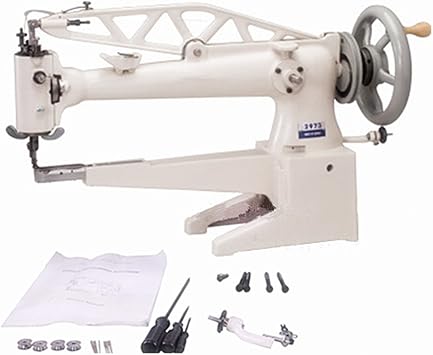 YEQIN 2973 Cylinder Long Arm Patcher Sewing Machine Shoe Leather Boots Repair Machine-Long Arm-460mm Table Stand Motor Not Included