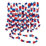 Red, White amd Blue Patriotic Leis for Fourth of July - Bulk set of 12 - Party Supplies