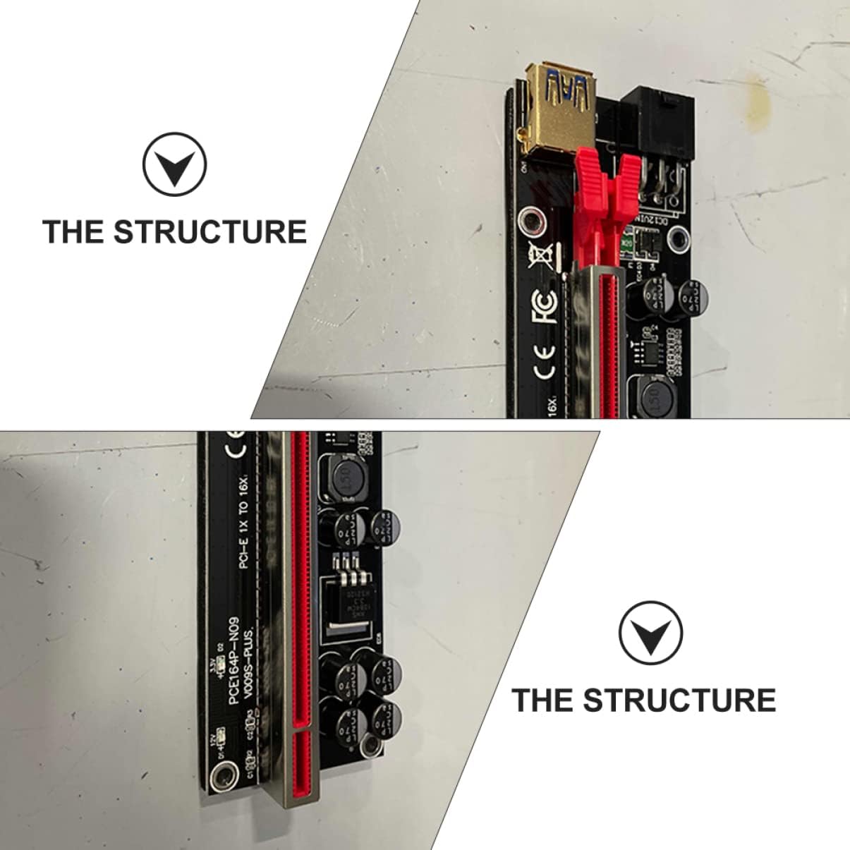 6sets Pin Pci-e Adapter Card Riser Supply Pci-e to Extender USB for Stable Gpu Power Supply and Enhanced Performance