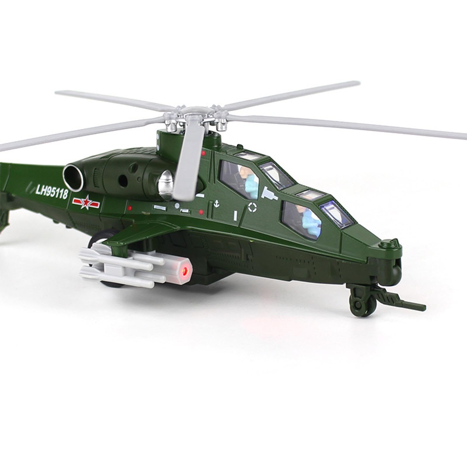 Sharplace de Juguete con Luces Y Sonidos para Juegos de Imitación, Exhibición de Escritorio, Avión de Juguete con Mecanismo de Retroceso, Avión de T, Verde