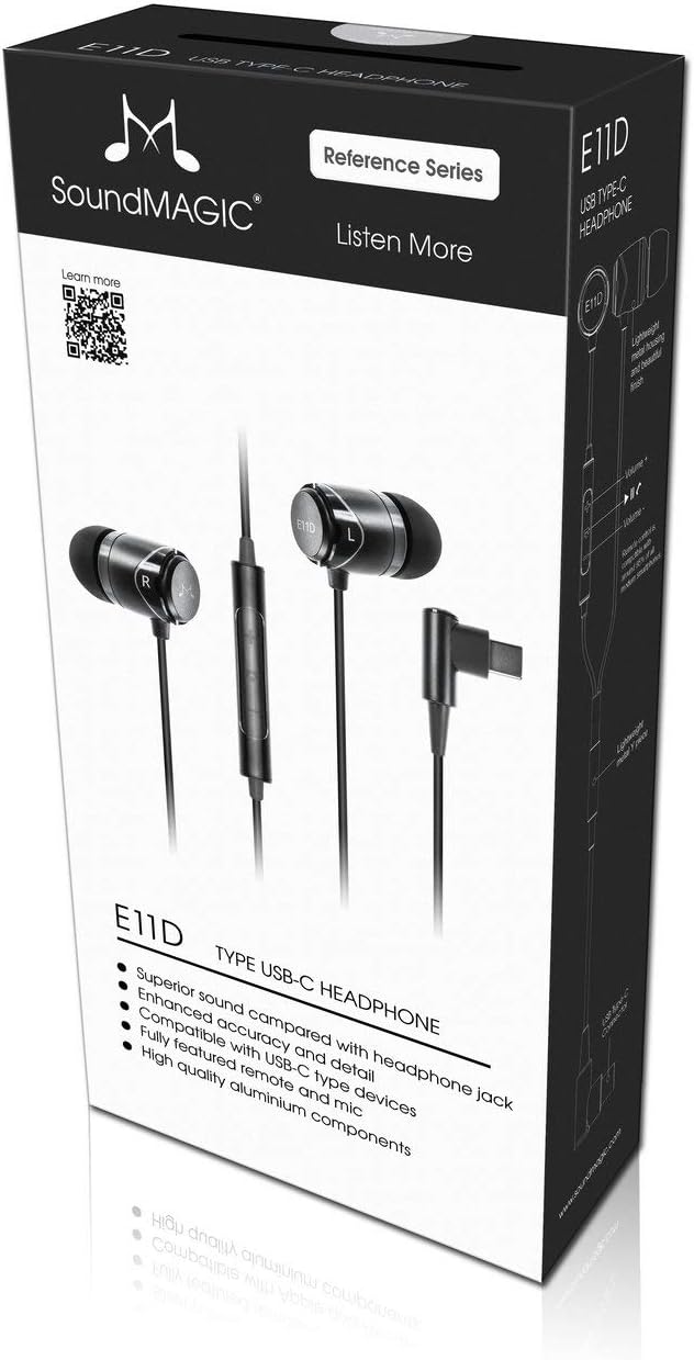 One-Day Sale: Up to 40% Off SoundMAGIC in Ear Headphones Wired Earbuds with MIC & DAC, Noise Isolating USB Type-C Earphones Powerful Bass HiFi Stereo Sport Earbuds (E11D, Black)