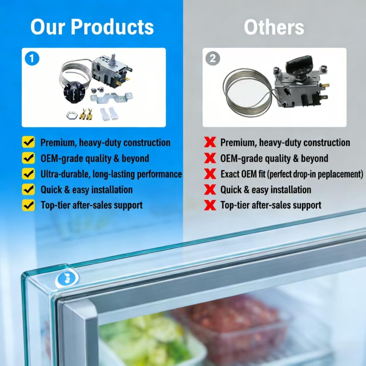 800382 Refrigerator Thermostat Temperature Control Kit Replaces 988284 077B6856,077B Series,Compatible with True Refrigerators,Exceed OEM Specifications