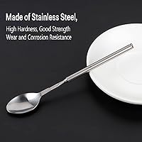 Vista 3 de Cuchara extensible de acero inoxidable, cucharada de cocina de 24.4 pulgadas de largo para revolver, recoger y servir, cuchara agitadora plateada