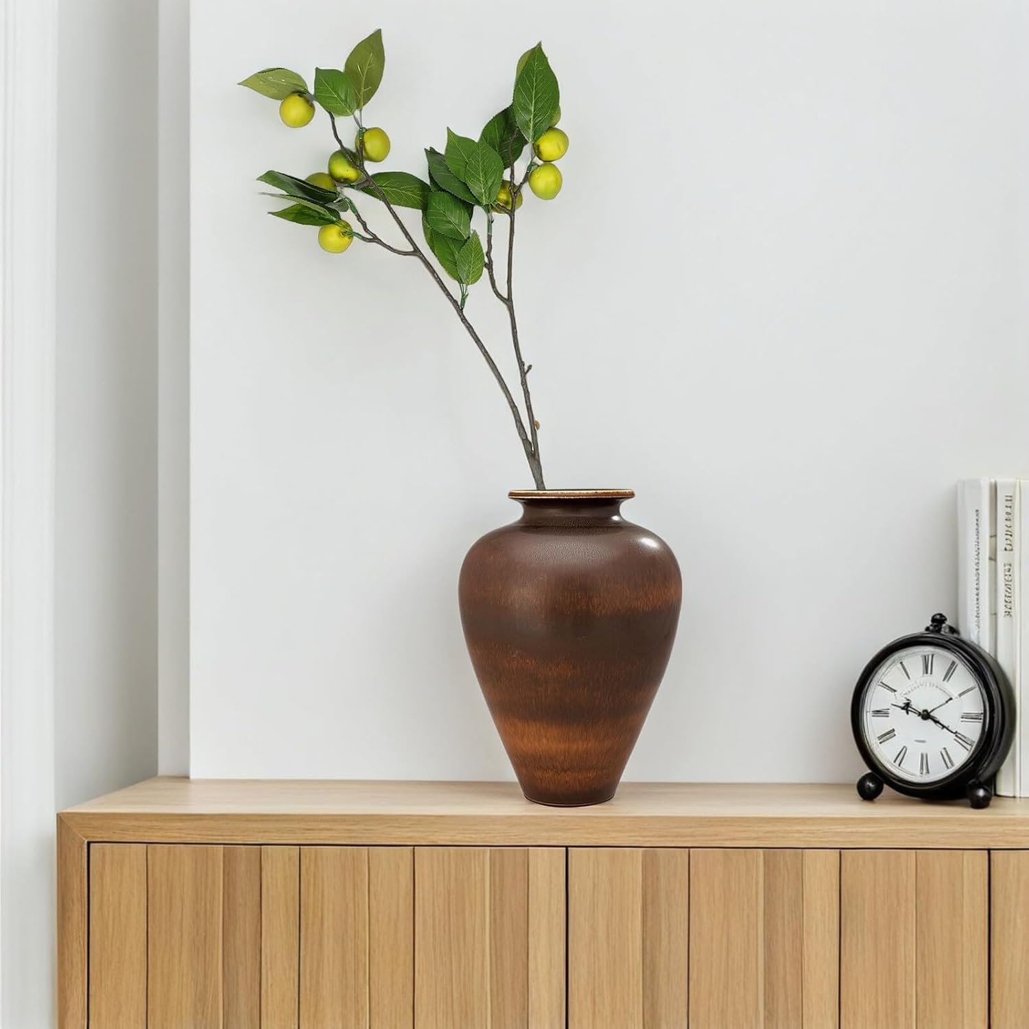 Artificial Fruit Branches with Lifelike Green Citrus Simulation Stems, Faux Decorative Tree Branches for Home Kitchen Dining Table Vase Arrangement