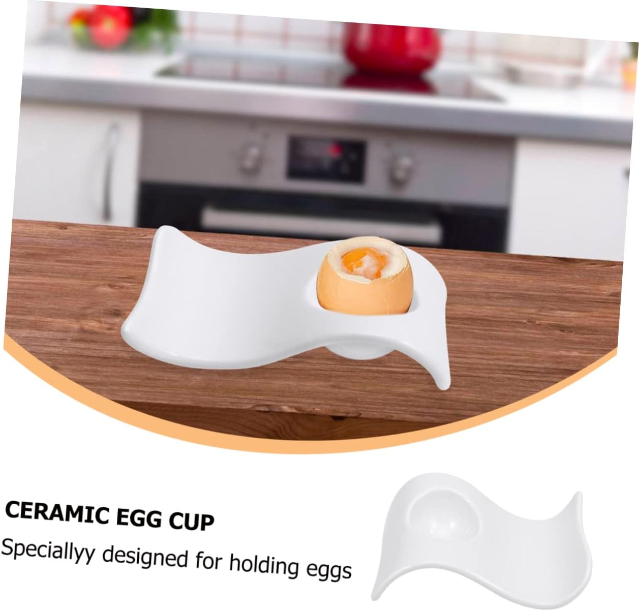2pcs Ceramic Egg Stand Holders Wave Type Egg Cup Organizers for Home Restaurant Decorative White Holder Boiled Tray for Kitchen Storage
