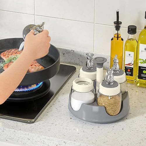 Miniatura 2 de MYBAQ, Tarros de condimentos, contenedores de especias, organizador de especias, estante giratorio de especias, organizador de especias para