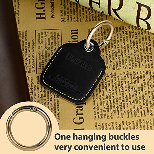 Compatible With Apple Airtag Holder Case Air Tag Case Keychain Genuine Crazy Horse Leather Air Tags Keyring Compatible With Apple Airtags Gps Item Finders Accessories #TOP4
