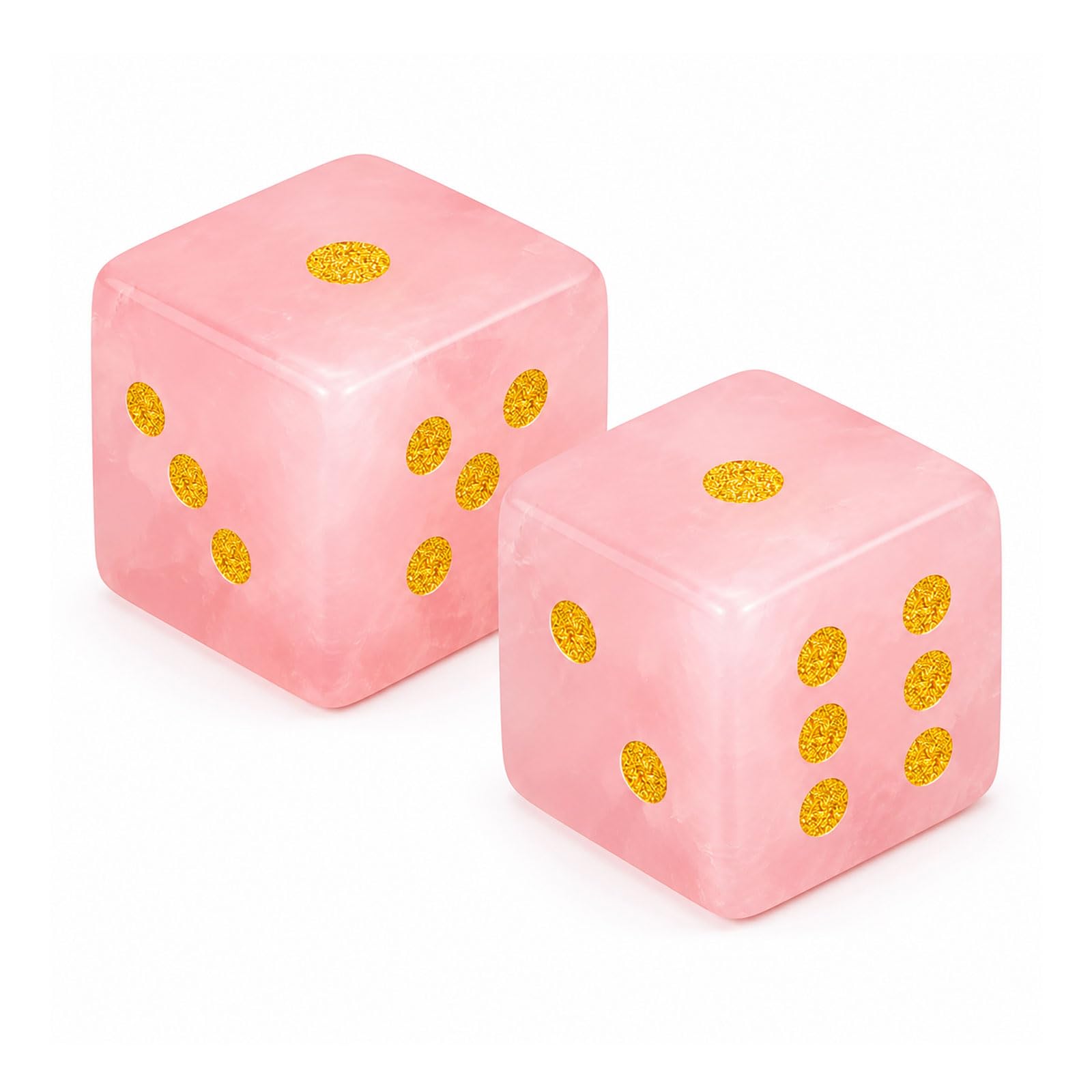 Ruispeed Crystal Dice Set 2PCS 17mm Pink D6 Dice Set Tabletop Game