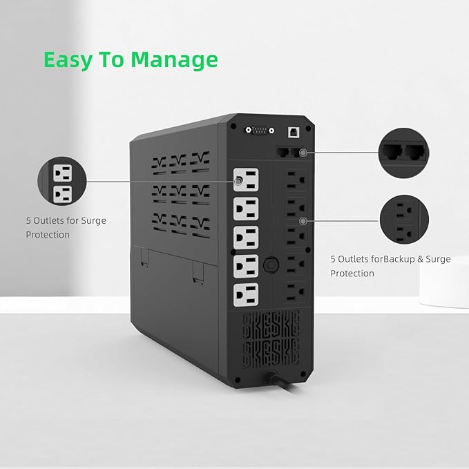 UPS SKE 1500VA 900W Respaldo y Protección contra Sobretensiones miniatura 3