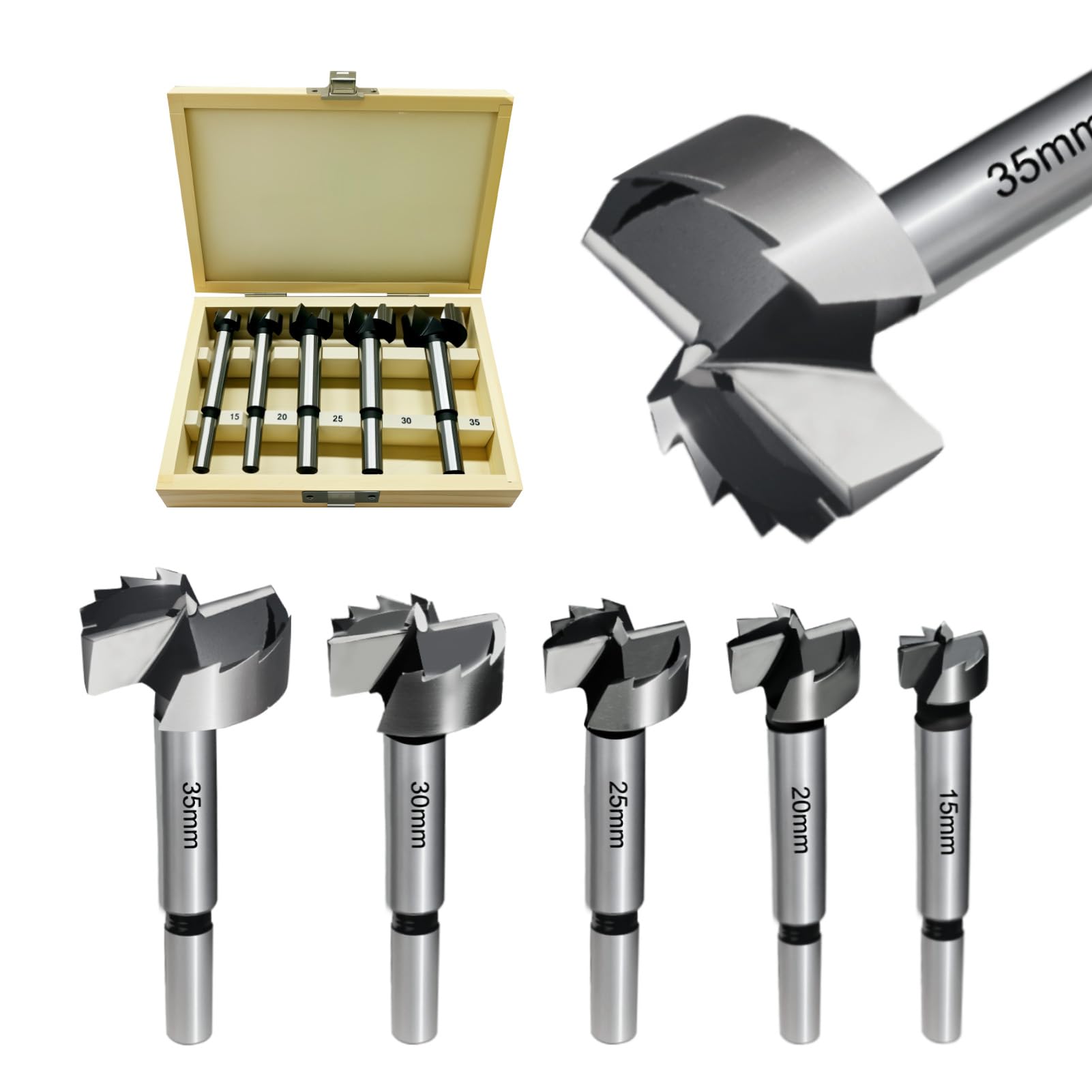 NORTOOLS WERKZEUGE Forstner-Bohrer-Set, 5-teilig (15, 20, 25
