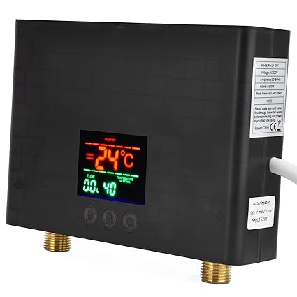 Tankless Water Heater, Protection Water Heater Touch Panel Rapid Heating with Remote Control for Bathroom for Shower Room for Kitchen(Black)'$