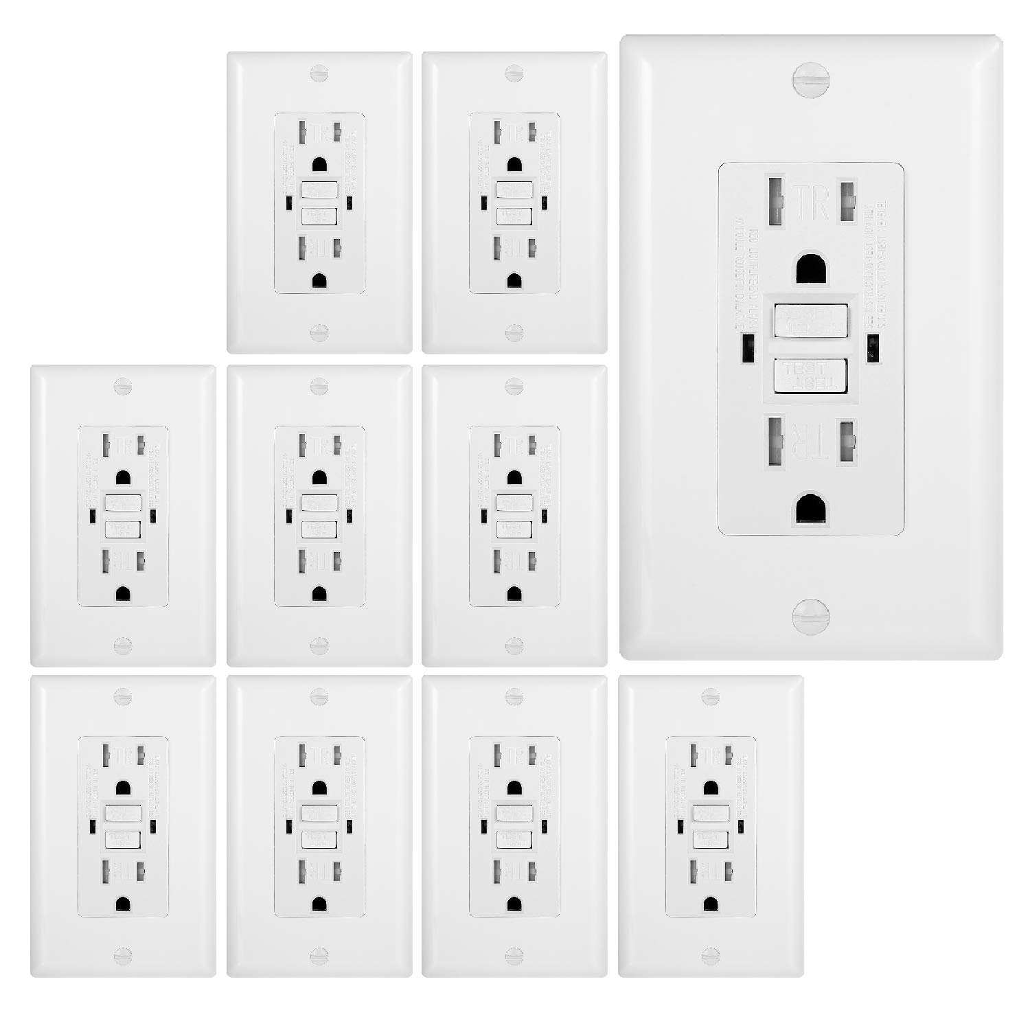 Buy GFCI White Outlet Receptacle, Tamper Resistant GFCI Outlet 15 Amp