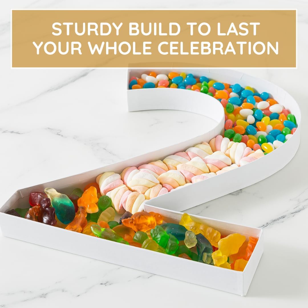 Soul & Lane 2026 Charcuterie Board Numbers, White Fillable Number Boxes for Graduation and New Year's Parties, Large Paper Mache Snack Tray Cutouts