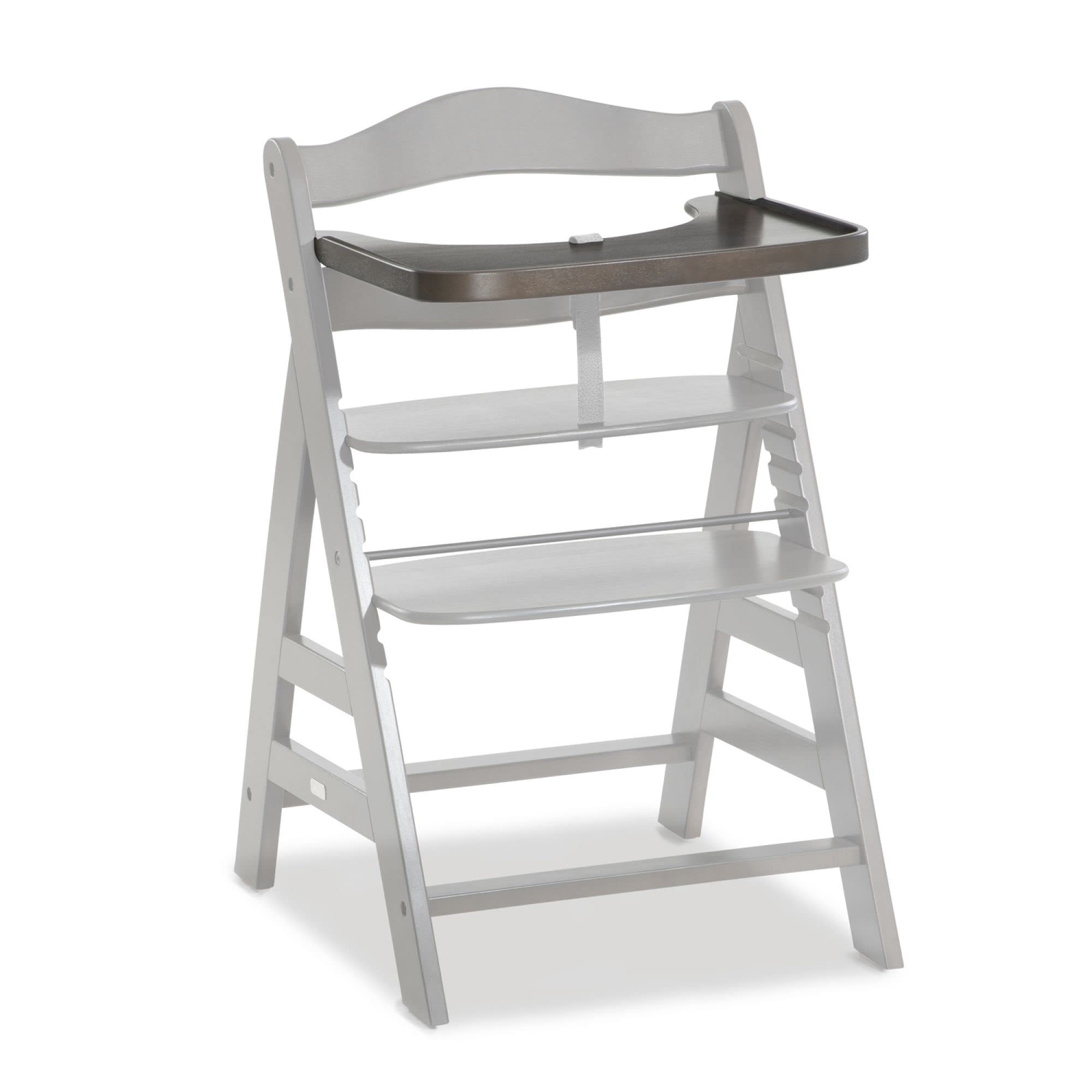 hauck Bandeja Trona Madera de Haya Certificada FSC® para Alpha Plus y Beta Plus - Accesorio Trona Evolutiva Comer con Borde Elevado - Tablero Superficie lisa - para Niños de 6-36 Meses - Charcoal