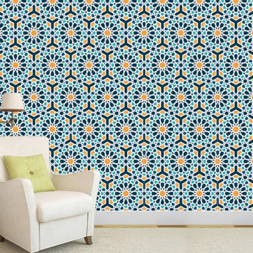 Pegatina de pared de PVC de color naranja con acabado elegante y resistente 8