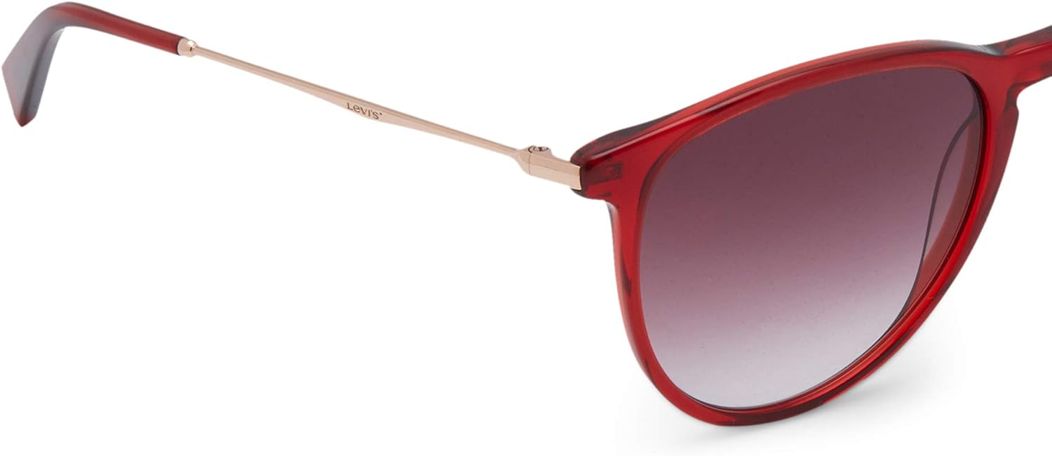 Levi's Women's Fashion Round Sunglasses, red, 54