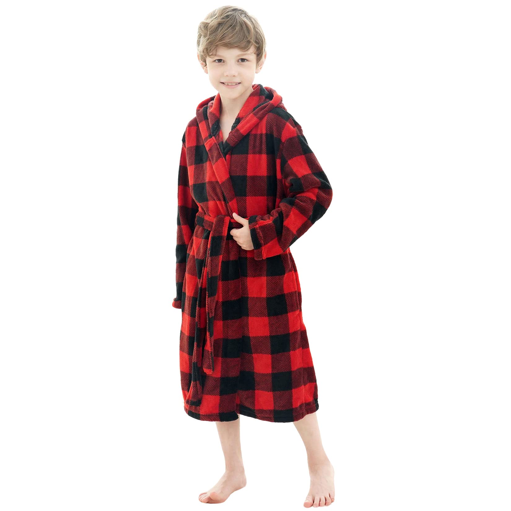 Verabella Boys Girls' Plush Soft Fleece Printed Hooded Cover up